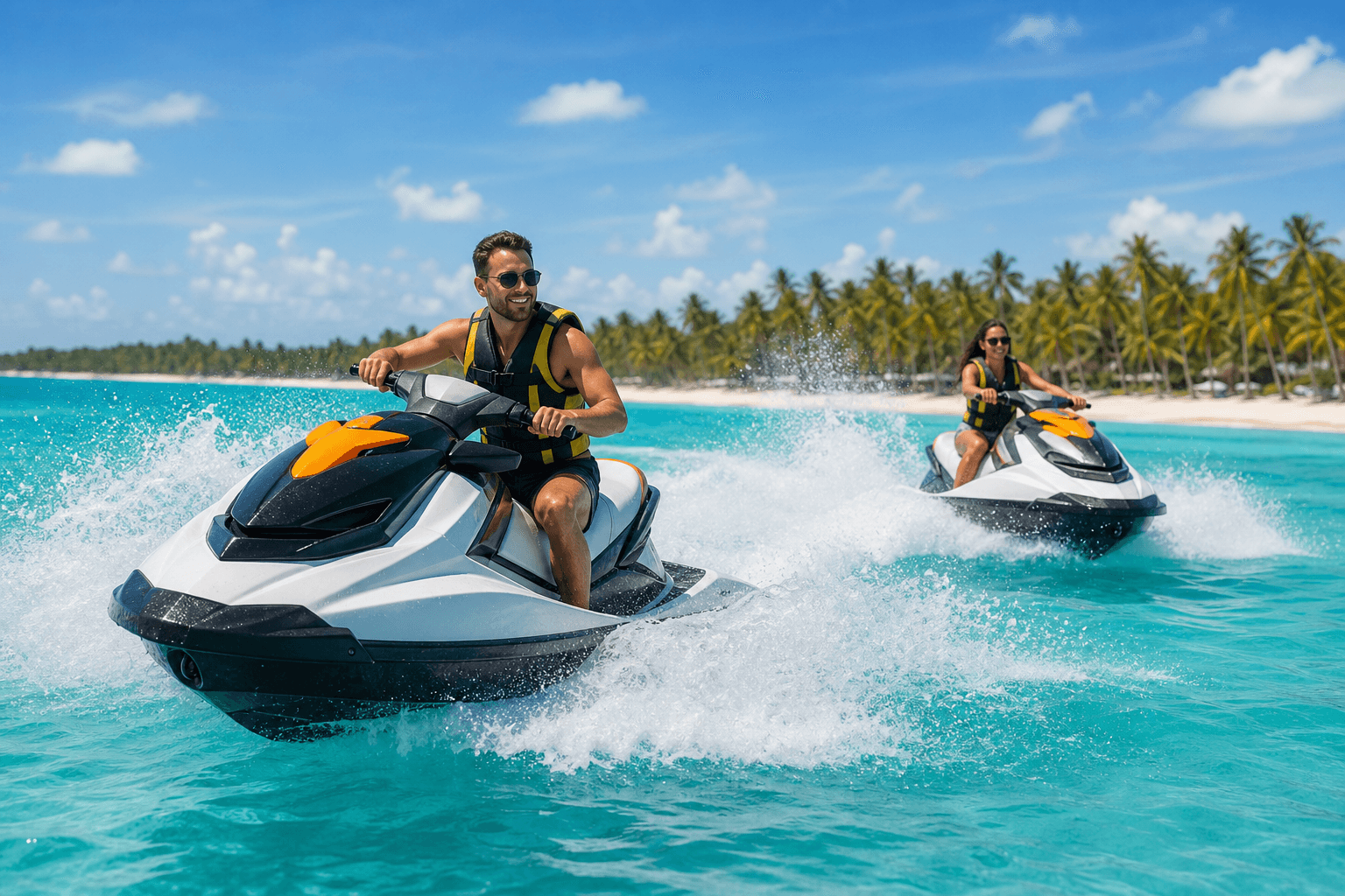 Jet ski Punta Cana activity on turquoise Caribbean water